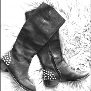 Studded leather boots